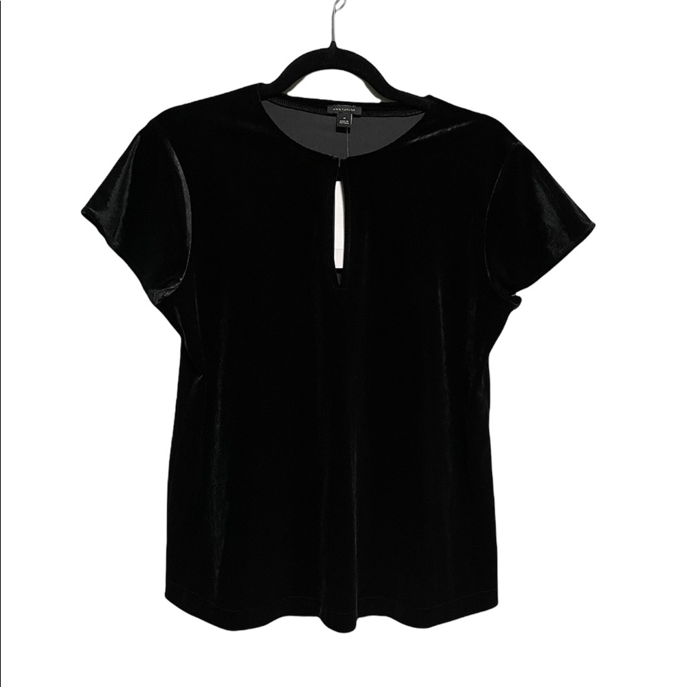 Ann Taylor Velvet Flutter Sleeve Top